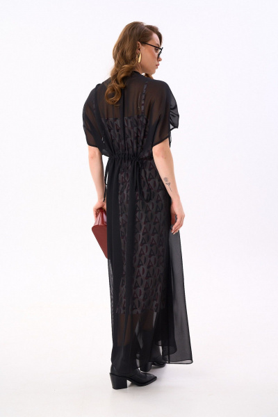 Платье NikVa 989-1 чёрный_ромбы_бургунди - фото 8
