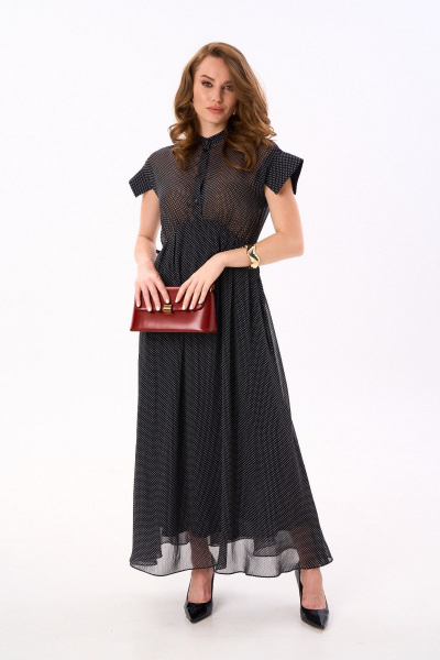 Платье NikVa 990-1 черный_ белый_горошек - фото 2