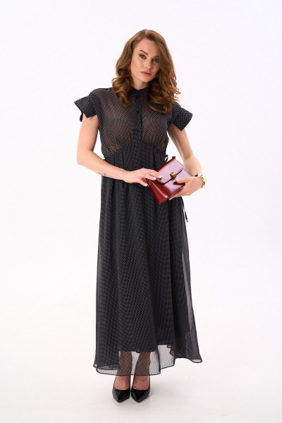 Платье NikVa 990-1 черный_ белый_горошек - фото 4