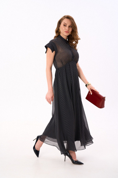 Платье NikVa 990-1 черный_ белый_горошек - фото 3