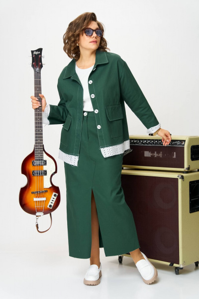 Куртка, юбка Anastasia 1271 зеленый - фото 1