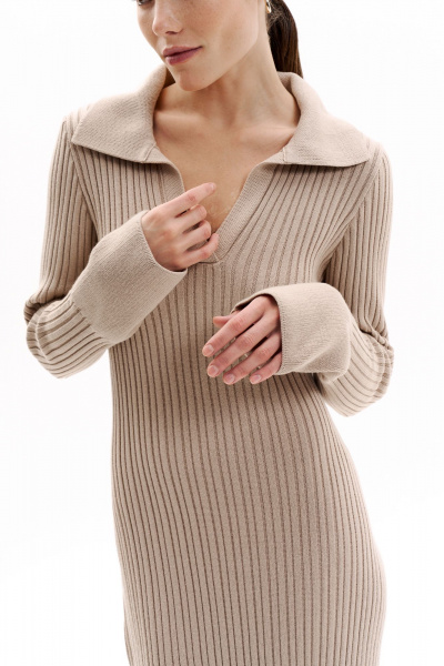 Платье THE VERY 2412 бежевый - фото 3