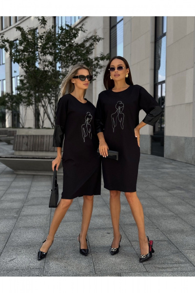 Платье Dilana VIP 2117 черный - фото 6