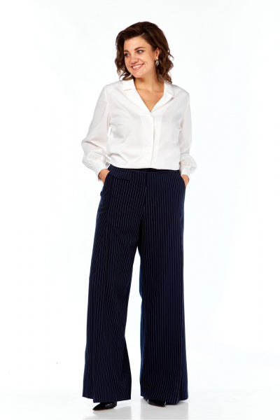 Брюки Элль-стиль 2396/1 темно-синий_полоска - фото 4
