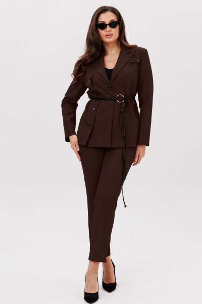 Брюки, жакет Vilena 1088 шоколад - фото 1