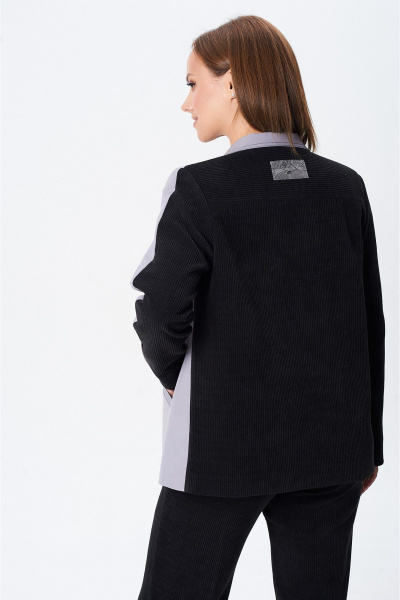 Брюки, жакет Vilena 1090 серый-черный - фото 12