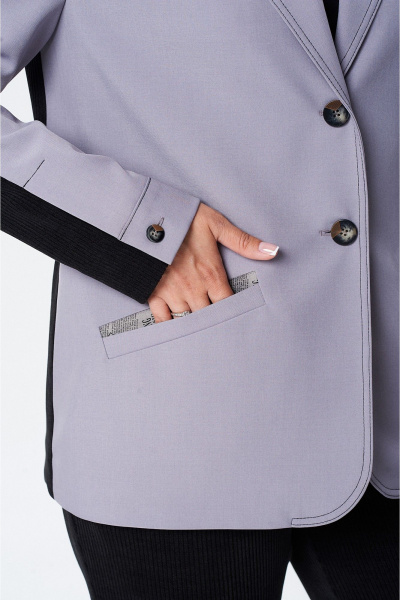 Брюки, жакет Vilena 1090 серый-черный - фото 11