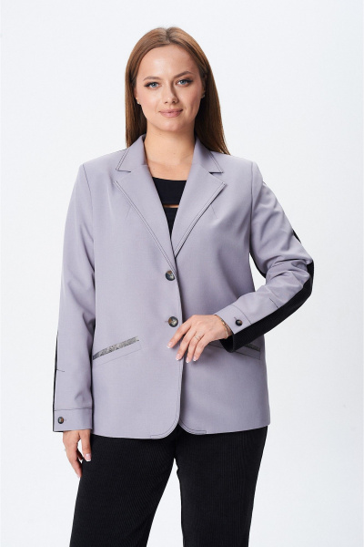 Брюки, жакет Vilena 1090 серый-черный - фото 9