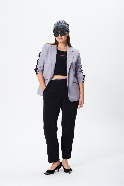 Брюки, жакет Vilena 1090 серый-черный - фото 7