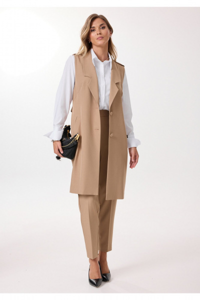 Брюки, жилет Твой имидж 2215 кэмел - фото 5