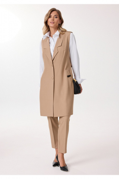 Брюки, жилет Твой имидж 2215 кэмел - фото 2