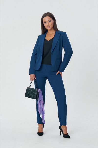Брюки, жакет Vilena 1003 синий_графит - фото 1