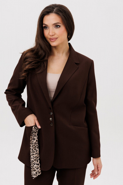 Брюки, жакет Vilena 1009 шоколад - фото 10