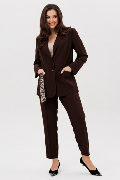 Брюки, жакет Vilena 1009 шоколад - фото 7