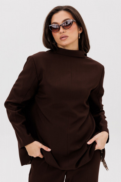 Брюки, жакет Vilena 1009 шоколад - фото 4