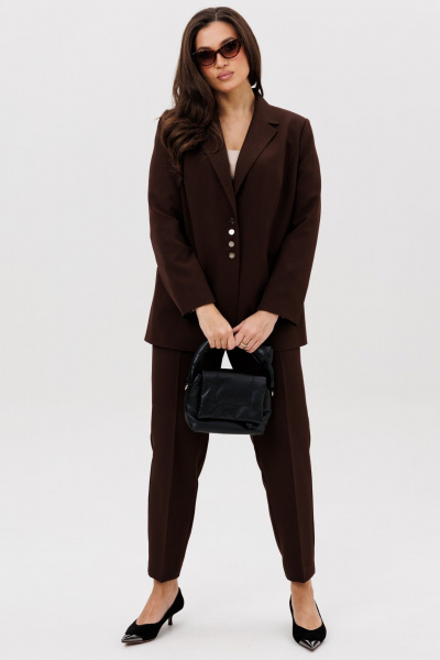 Брюки, жакет Vilena 1009 шоколад - фото 2