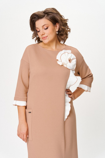 Платье Michel chic 2183 бежевый - фото 5