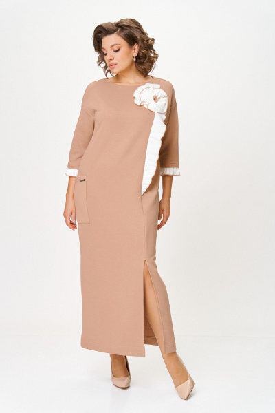 Платье Michel chic 2183 бежевый - фото 2