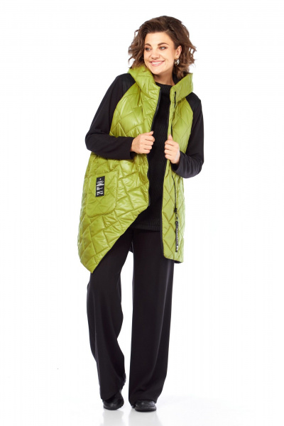 Брюки, джемпер, жилет Диомант 1995 зелень-черный - фото 1