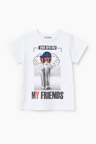 Летняя Майка из хлопка для мальчика Bell Bimbo 210027 белый - фото 1