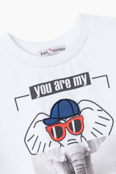 Летняя Майка из хлопка для мальчика Bell Bimbo 210027 белый - фото 3