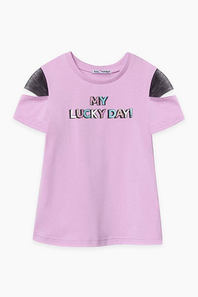 Летняя фиолетовая майка из хлопка для девочки Bell Bimbo 210049 св.сиреневый - фото 1