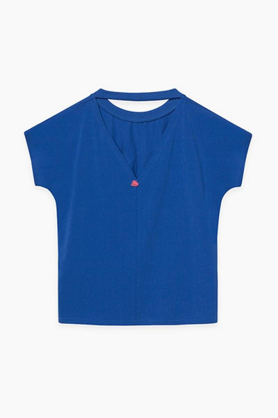Летняя синяя майка из хлопка для девочки Bell Bimbo 210120 синий - фото 2