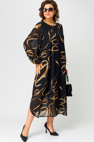 Платье EVA GRANT 7281 черный_принт - фото 6