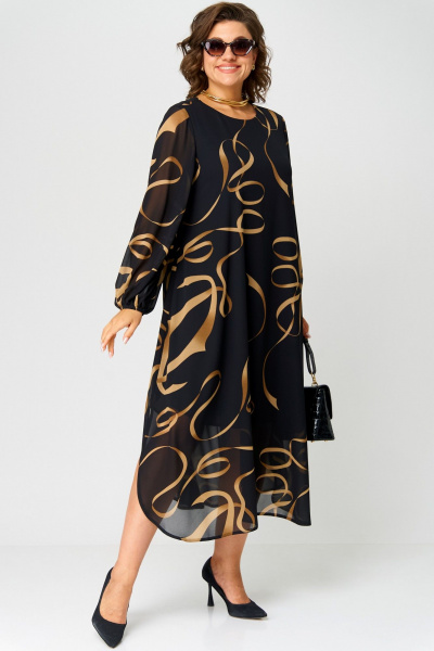 Платье EVA GRANT 7281 черный_принт - фото 5