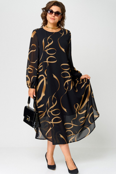 Платье EVA GRANT 7281 черный_принт - фото 4