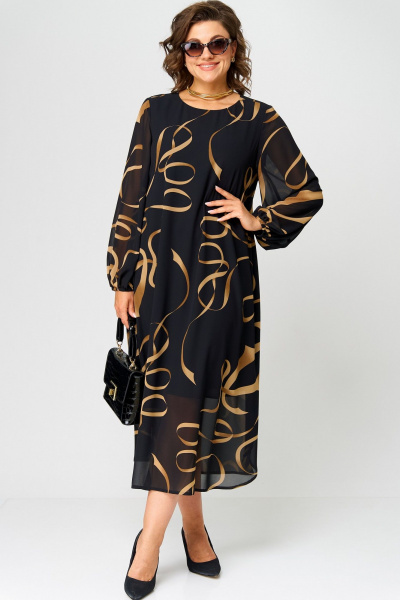 Платье EVA GRANT 7281 черный_принт - фото 2