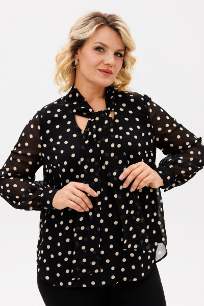 Блуза BRELA 2373.2 черный_беж_горох - фото 4