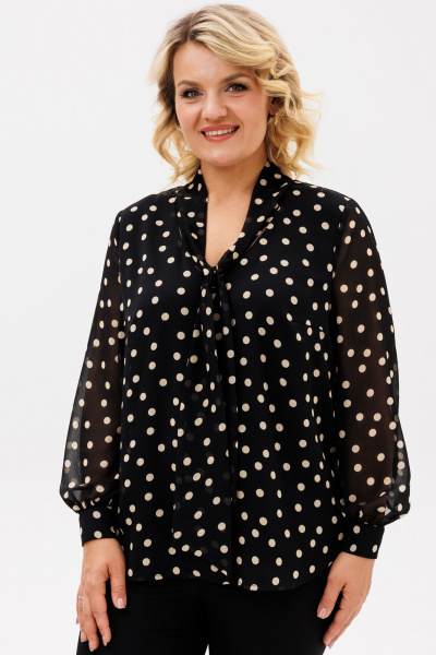Блуза BRELA 2373.2 черный_беж_горох - фото 3