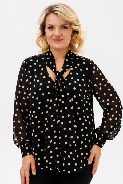 Блуза BRELA 2373.2 черный_беж_горох - фото 2