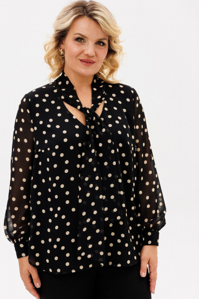 Блуза BRELA 2373.2 черный_беж_горох - фото 1