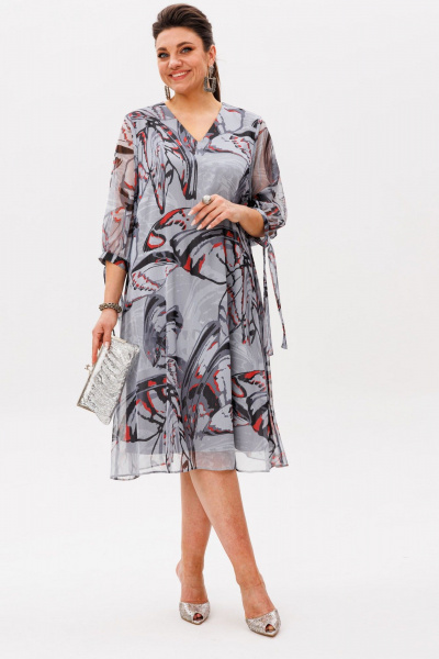 Платье Anelli 1535 красные_бабочки - фото 1