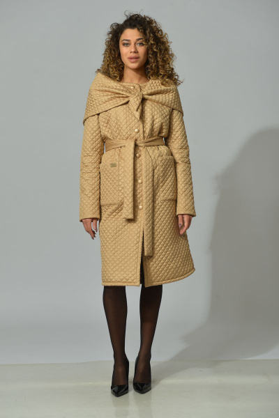 Пальто, шарф Диомант 1637 беж - фото 2