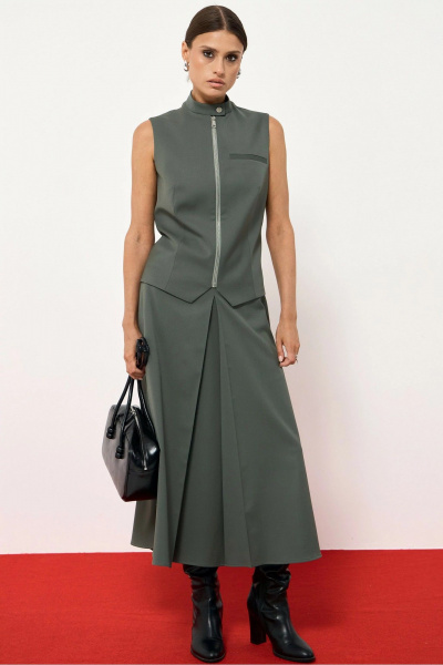 Жилет, юбка ATTIKA А3375-2 светлый_хаки - фото 3