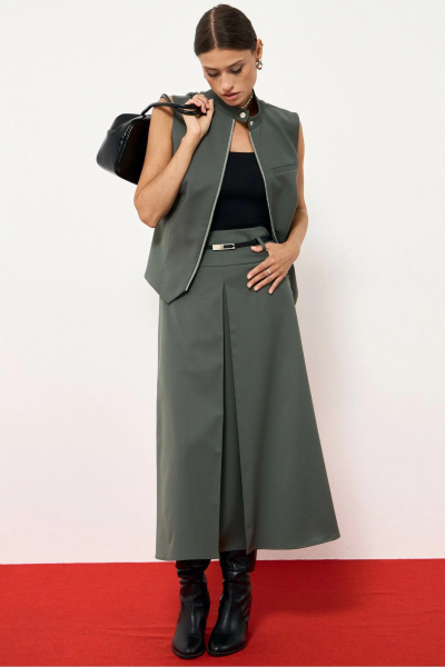 Жилет, юбка ATTIKA А3375-2 светлый_хаки - фото 2