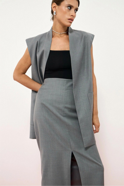 Жилет, юбка ATTIKA А3376-2 серый - фото 3