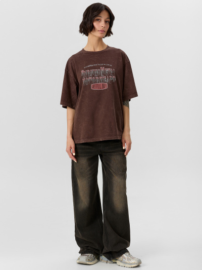 Футболка Mark Formelle 112961-1/25-ОБР38416П-0 ACID_WASH_коричневый_печать_009.2_Эйсид_1_сл_н - фото 1