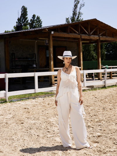 Брюки Mark Formelle 182511/24-33913П-9 цветы_белые_жаккард - фото 2