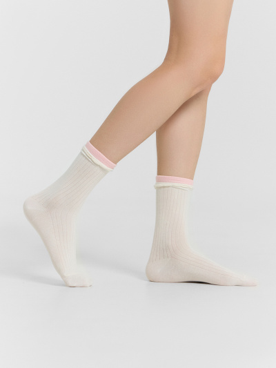 Носки Mark Formelle 430A-3166/B4-253430A молочный_св.эвкалипт_св.лаванда_рис.3166 - фото 2