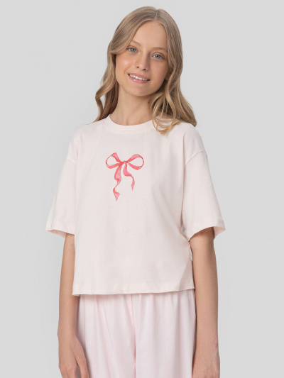 Брюки, футболка Mark Formelle 567749/25-35003ПП-14 розовый_зефир_полоски_на_зефире_2_сл_на_пол - фото 2