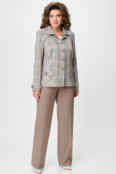 Брюки, жакет Fita 3121 бежево-коричневый - фото 3