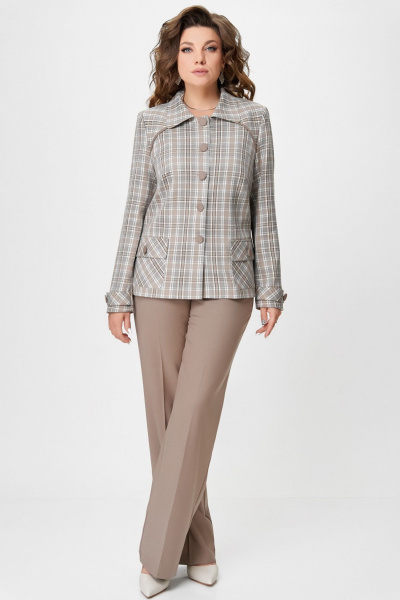 Брюки, жакет Fita 3121 бежево-коричневый - фото 1