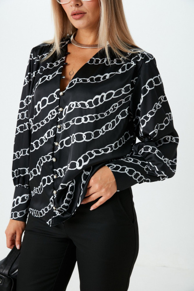 Блуза, брюки LM К148067 белые_цепи - фото 8