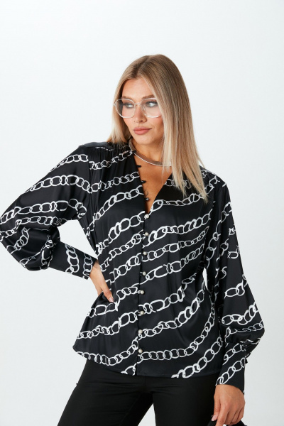 Блуза, брюки LM К148067 белые_цепи - фото 6