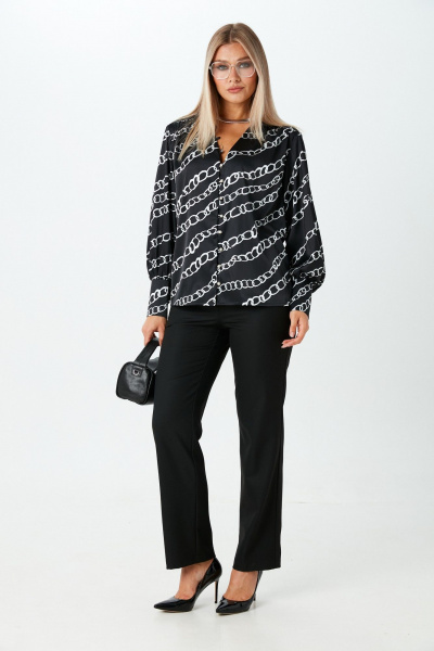 Блуза, брюки LM К148067 белые_цепи - фото 2