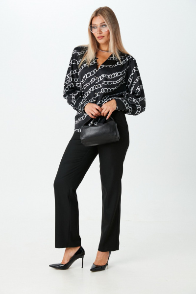 Блуза, брюки LM К148067 белые_цепи - фото 1